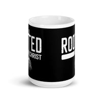 Rooted in Christ White glossy mug