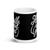 Hustle and Grind White glossy mug