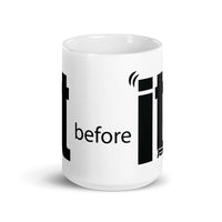 F It White glossy mug