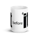 F It White glossy mug