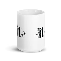 F It White glossy mug