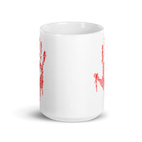 Zombie Bloody Handprint White glossy mug