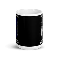 I Hunt the Evil White glossy mug