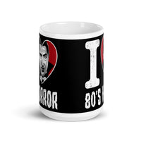 I Heart 80s Horror White glossy mug