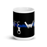 Thin Blue Line Wife White glossy mug