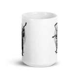 Skate Boarding Reaper White glossy mug