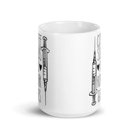 Coffee Scrubs and Rubber Gloves White glossy mug