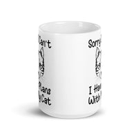 Plans with My Cat White glossy mug