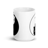 Yin Yang Kitty White glossy mug