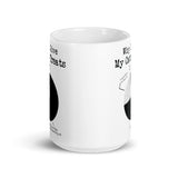 Why I Gives My Cat Treats White glossy mug