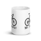 My Therapist White glossy mug