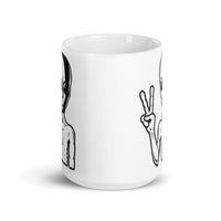 Alien Peace White glossy mug