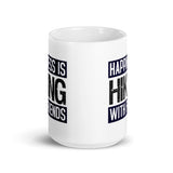 Happiness is Hiking with Friends White glossy mug