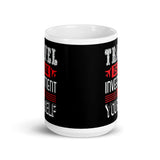 Travel is an Investment White glossy mug