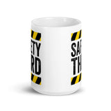 Safety Third White glossy mug