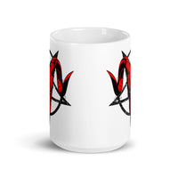 Pentagram Dragon White glossy mug