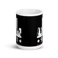 9/11 We Will Never Forget White glossy mug