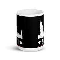 9/11 We Will Never Forget (Liberty) White glossy mug