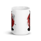 Red Samuri White glossy mug