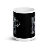 Smoking Gorilla White glossy mug