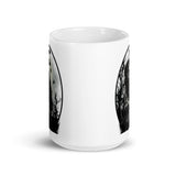 The Raven White glossy mug