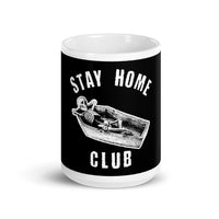 Stay Home Club White glossy mug