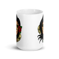 Day of the Dead White glossy mug