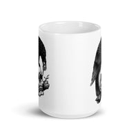 Skull Crow White glossy mug