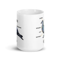 Bird Surveillance 2 White glossy mug