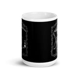 Time Brings Death White glossy mug