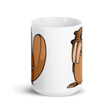 Monster Beaver White glossy mug