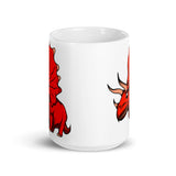 Monster Triceratops White glossy mug