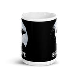 Believe (UFO Moon) White glossy mug