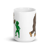 Cryptid High Five White glossy mug