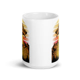 Abduction of Bigfoot White glossy mug