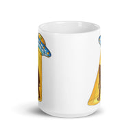 Abducting Bigfoot 2 White glossy mug