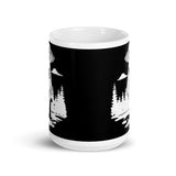 Nessie Watching Bigfoot Abduction White glossy mug