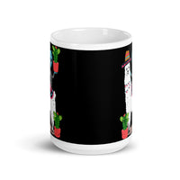 Alien on Llama White glossy mug