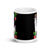 Alien on Llama White glossy mug