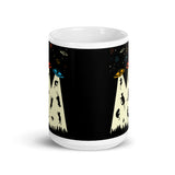 Kitty Abduction White glossy mug