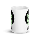 Believe (Alien Cat) White glossy mug