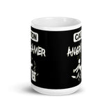 Caution Angry Gamer White glossy mug