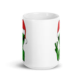 Alien Santa White glossy mug