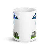 Stonehenge UFO White glossy mug