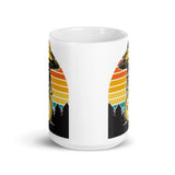 Abducting Dogecoin 2 White glossy mug