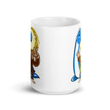 Nessie, Bigfoot, and Alien White glossy mug