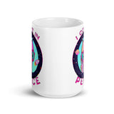 I Come in Peace 5 White glossy mug