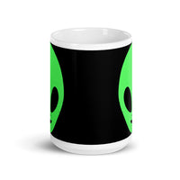 Alien Heads White glossy mug