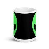 Alien Heads White glossy mug