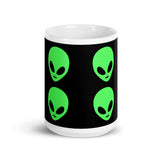 Alien Heads 2 White glossy mug